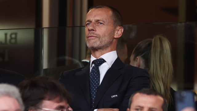 DUBLIN, IRELAND - MAY 22: Aleksander Ceferin, President of UEFA looks on prior to the UEFA Europa League 2023/24 final match between Atalanta BC and Bayer 04 Leverkusen at Dublin Arena on May 22, 2024 in Dublin, Ireland. (Photo by Alex Grimm/Getty Images)