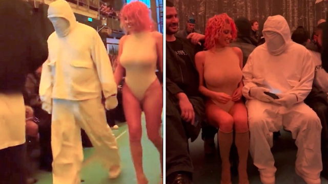 Bianca Censori e Kanye West alla Paris Fashion Week: il look
