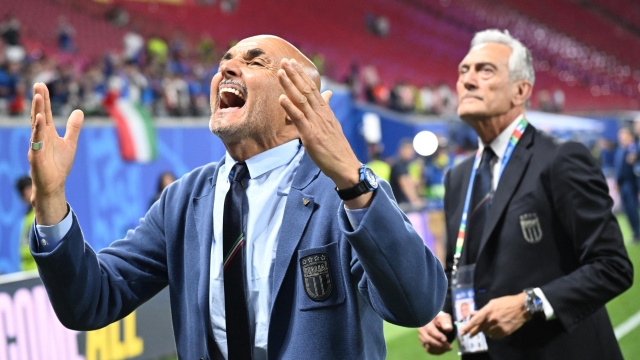 Italy’s head coach Luciano Spalletti cheers Italy's supporters at the end of the UEFA EURO 2024 Group B soccer match between Italy and Croatia in Leipzig, Germany, 24 June 2024. ANSA/DANIEL DAL ZENNARO