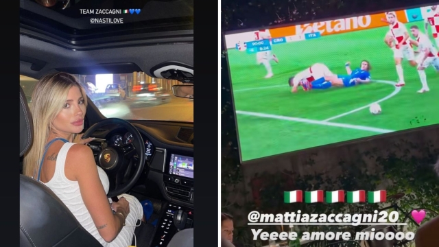 Chiara Nasti esulta per il gol di Zaccagni