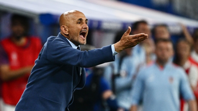 Italy's head coach Luciano Spalletti reacts during the UEFA Euro 2024 Group B football match between Croatia and Italy at the Leipzig Stadium in Leipzig on June 24, 2024. (Photo by GABRIEL BOUYS / AFP)