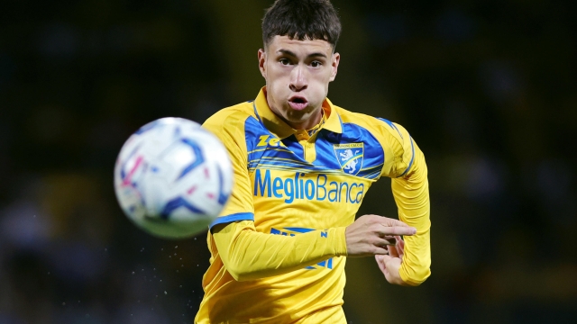 Matias Soule' of Frosinone in action during the Serie A soccer match between Frosinone Calcio and Udinese Calcio at Benito Stirpe stadium in Frosinone, Italy, 26 May 2024. ANSA/FEDERICO PROIETTI