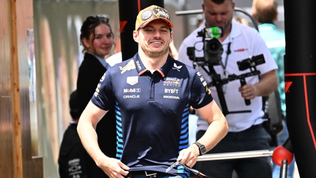 Red Bull's Dutch driver Max Verstappen arrives for a press conference on the Red Bull Ring race track in Spielberg, Austria, on June 27, 2024, ahead of the Formula One Austrian Grand Prix. (Photo by Joe Klamar / AFP)
