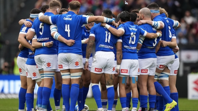 Italy's players huddle together before the start of the Six Nations rugby union international match between Italy and Scotland, at Rome's Olympic Stadium, Saturday, March 9, 2024. (AP Photo/Andrew Medichini)

Associated Press/LaPresse
Only Italy and Spain