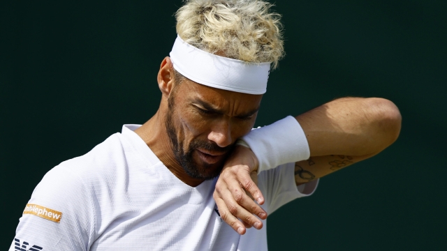 epa11462387 Fabio Fognini of Italy look on during the Men's 3rd round match against Roberto Bautista Agut of Spain at the Wimbledon Championships, Wimbledon, Britain, 06 July 2024.  EPA/TOLGA AKMEN  EDITORIAL USE ONLY