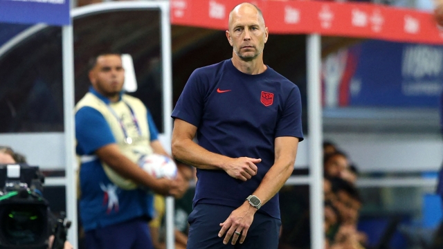 USA's coach Gregg Berhalter watches his players from the touchline during the Conmebol 2024 Copa America tournament group C football match between the USA and Bolivia at AT&T Stadium in Arlington, Texas on June 23, 2024. (Photo by Aric Becker / AFP)