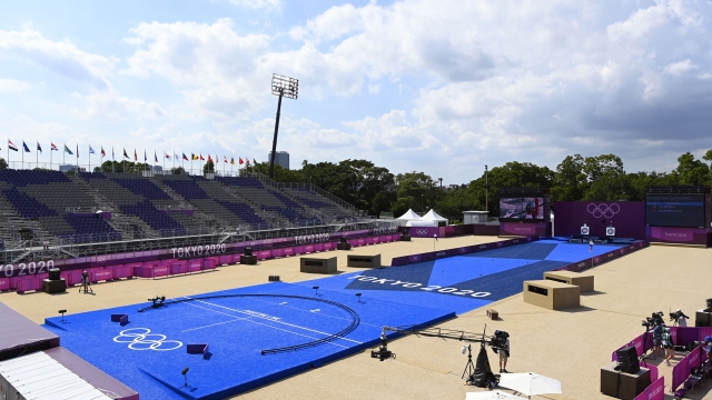 General view in Archery Mixed Team during the Olympic Games Tokyo 2020, at Yumenoshima Park Archery Field, on July 24, 2021, in Tokyo, Japan, Photo Julien Crosnier / KMSP (Photo by CROSNIER Julien / KMSP / KMSP via AFP)