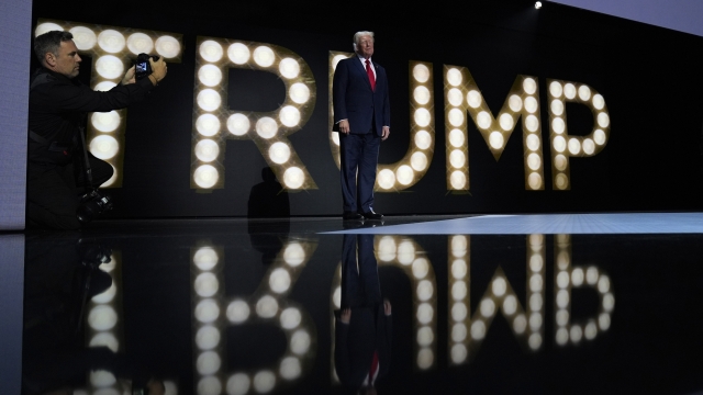 Republican presidential candidate former President Donald Trump is introduced during the final night of the Republican National Convention Thursday, July 18, 2024, in Milwaukee. (AP Photo/Evan Vucci)