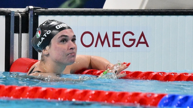 Italian Benedetta Pilato competes in the Women's 100m Breaststroke Final of the Swimming competitions during the Paris 2024 Olympic Games at the Paris La Defense Arena in Paris, France, 29 July 2024. Summer Olympic Games will be held in Paris from 26 July to 11 August 2024.   ANSA/ETTORE FERRARI