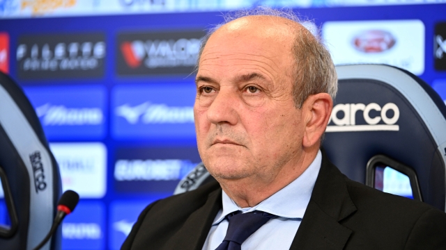 ROME, ITALY - JULY 10: SS Lazio Sport Derector Angelo Fabiani attends a press conference at the Formello Sport Centre on July 10, 2024 in Rome, Italy. (Photo by Marco Rosi - SS Lazio/Getty Images)