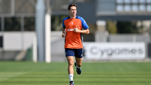 TURIN, ITALY - JULY 23: Federico Chiesa during training on July 23, 2024 in Turin, Italy. (Photo by Chris Ricco - Juventus FC/Juventus FC via Getty Images)