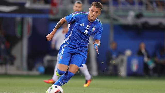 BOLOGNA, ITALY - JUNE 4: Mateo Retegui of Italy dribbles the ball during the international Friendly match between Italy and Turkiye at Renato Dall'Ara Stadium on June 4, 2024 in Bologna, Italy. (Photo by Gabriele Maltinti/Getty Images)