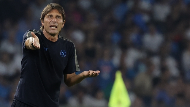 Napoli?s head coach Antonio Conte  during the thirty-second round of the Italian Cup Napoli and Modena  at the Diego Armando Maradona Stadium in Naples, southern italy - Saturday, August 10 , 2024. Sport - Soccer .  (Photo by Alessandro Garofalo/Lapresse)