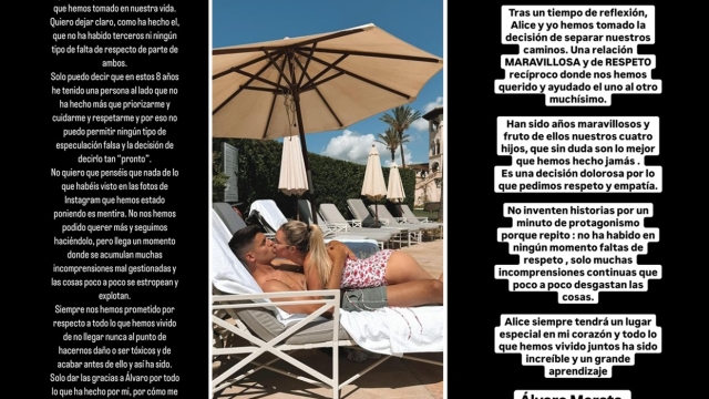 Alvaro Morata e Alice Campello storia Instagram