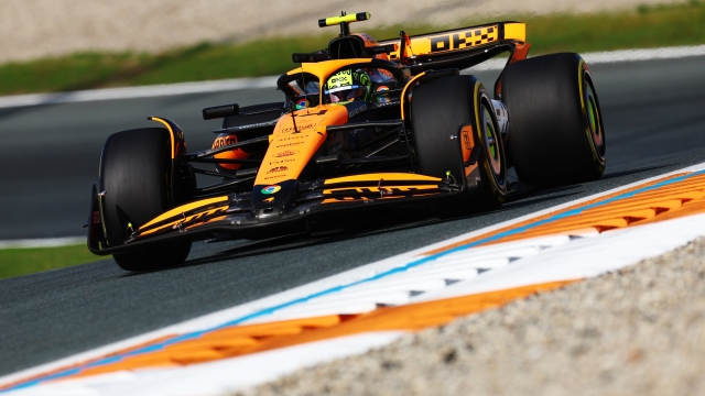 ZANDVOORT, NETHERLANDS - AUGUST 23: Lando Norris of Great Britain driving the (4) McLaren MCL38 Mercedes on track during practice ahead of the F1 Grand Prix of Netherlands at Circuit Zandvoort on August 23, 2024 in Zandvoort, Netherlands. (Photo by Clive Rose/Getty Images)