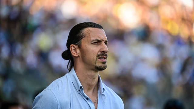 AC Milan's Swedish senior advisor Zlatan Ibrahimovic looks on ahead of the Italian Serie A football match between Parma Calcio 1913 and AC Milan at Ennio-Tardini Stadium in Parma, on August 24, 2024. (Photo by Piero CRUCIATTI / AFP)