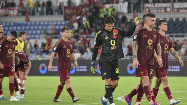 ROME, ITALY - AUGUST 25: AS Roma players after the Serie A match between Roma and Empoli at Stadio Olimpico on August 25, 2024 in Rome, Italy. (Photo by Luciano Rossi/AS Roma via Getty Images)