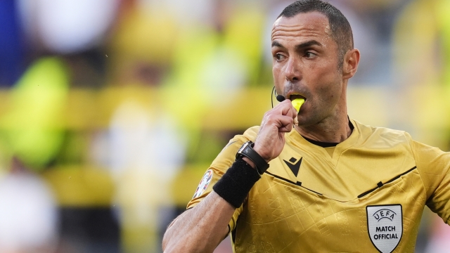 Referee Marco Guida during the Euro 2024 soccer match between France and Poland at the Signal Iduna Park, Dortmund, Germany - Tuesday 25, June , 2024. Sport - Soccer . (Photo by Fabio Ferrari/LaPresse)