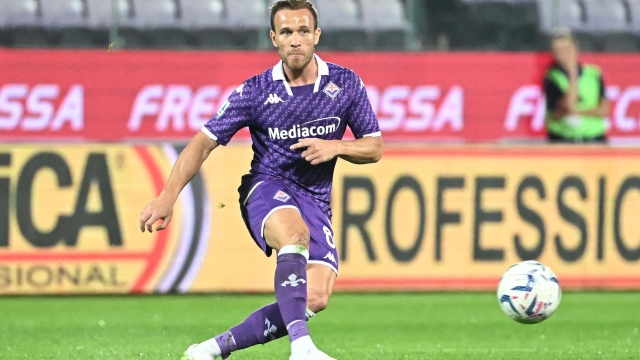 Fiorentina's midfielder Arthur Melo in action during the Italian serie A soccer match ACF Fiorentina vs Cagliari Calcio at Artemio Franchi Stadium in Florence, Italy, 2 October 2023
ANSA/CLAUDIO GIOVANNINI