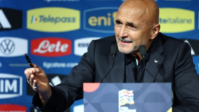 Italy's head coach Luciano Spalletti attends a press conference at the Parc des Princes stadium in Paris, on September 5, 2024 on the eve of the UEFA Nations League Groupe A2 football match between France and Italy. (Photo by FRANCK FIFE / AFP)