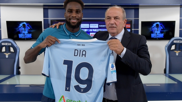 ROME, ITALY - SEPTEMBER 11: Boulaye Dia of SS Lazio unveiled as a new signing by SS Lazio Sport Director Angelo Fabiani during press conference at the Formello sport centre on September 11, 2024 in Rome, Italy. (Photo by Marco Rosi - SS Lazio/Getty Images)