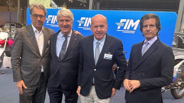 Stefan Pierer (CEO KTM), Jorge Viegas (FIM President), Eric de Seynes (Chairman YAMAHA MOTOR EUROPE N.V), Michele Colaninno (CEO Piaggio and ACEM President)