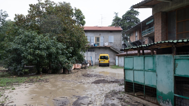 Le zone più colpite di Modigliana (in provincia di Forlì-Cesena) sono quelle vicine al fiume Modigliana, 19 settembre 2024./// The most affected areas of Modigliana (in the province of Forlì-Cesena), Italy, are those near the Modigliana river, 19 September 2024. ANSA/MAX CAVALLARI