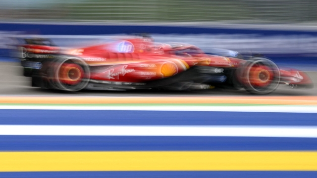 Ferrari's Monegasque driver Charles Leclerc drives during the first practice session ahead of the Formula One Singapore Grand Prix night race at the Marina Bay Street Circuit in Singapore on September 20, 2024. (Photo by MOHD RASFAN / AFP)