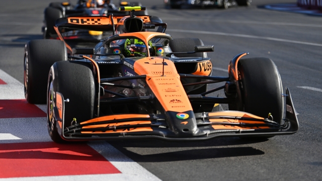 BAKU, AZERBAIJAN - SEPTEMBER 15: Lando Norris of Great Britain driving the (4) McLaren MCL38 Mercedes on track during the F1 Grand Prix of Azerbaijan at Baku City Circuit on September 15, 2024 in Baku, Azerbaijan. (Photo by James Sutton/Getty Images)