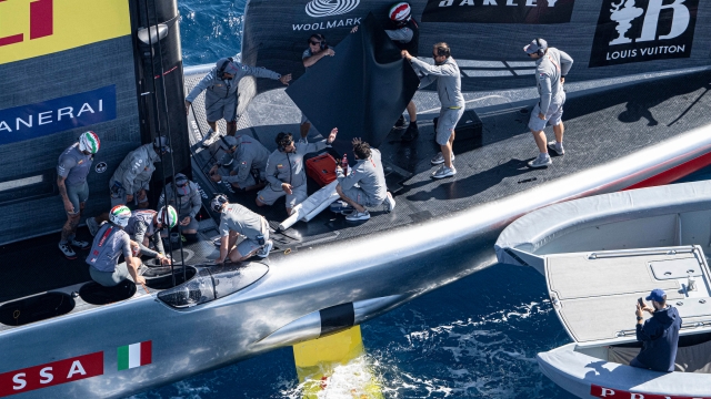 October 01, 2024. Louis Vuitton Cup Final, Race Day 5. LUNA ROSSA PRADA PIRELLI TEAM