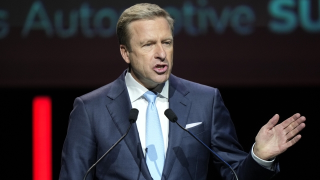 CEO of BMW Group Oliver Zipse speaks during the Paris Automotive Summit on the sideline of the Paris Auto Show, in Paris, Tuesday, Oct. 15, 2024. (AP Photo/Michel Euler)