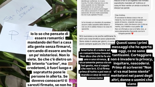 Andrea Delogu, fiori a casa da un anonimo: "Il fatto che sai dove abito mi agita"