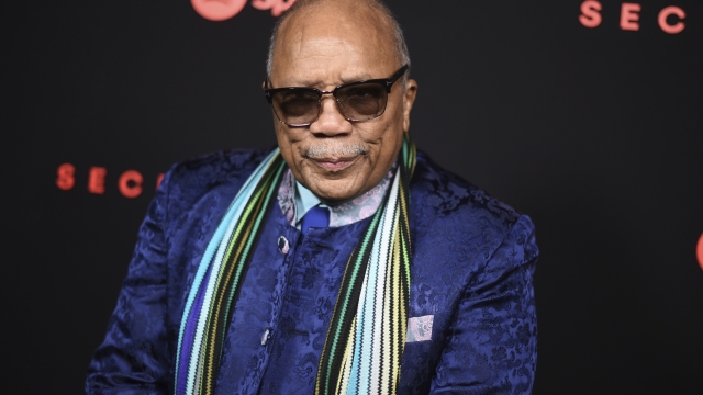 FILE - Quincy Jones arrives at the Secret Genius Awards on Nov. 1, 2017, in Los Angeles. Jones, the iconic music producer, and entertainers Jennifer Hudson and Chance the Rapper are co-owners of the historic Ramova Theatre on Chicago's South Side. The Chicago Sun-Times reports that their ownership was announced Wednesday, Nov 15, 2023. The Ramova has been closed for nearly four decades and no opening date has been announced. (Photo by Richard Shotwell/Invision/AP, File)