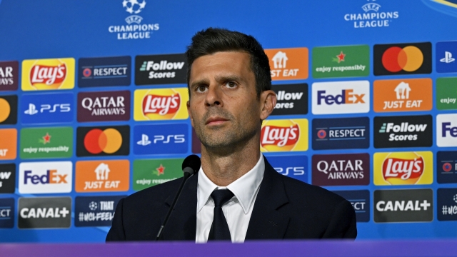 LILLE, FRANCE - NOVEMBER 04: Juventus head coach Thiago Motta during a Uefa Champions League Press Conference on November 04, 2024 in Lille, France.  (Photo by Filippo Alfero - Juventus FC/Juventus FC via Getty Images)