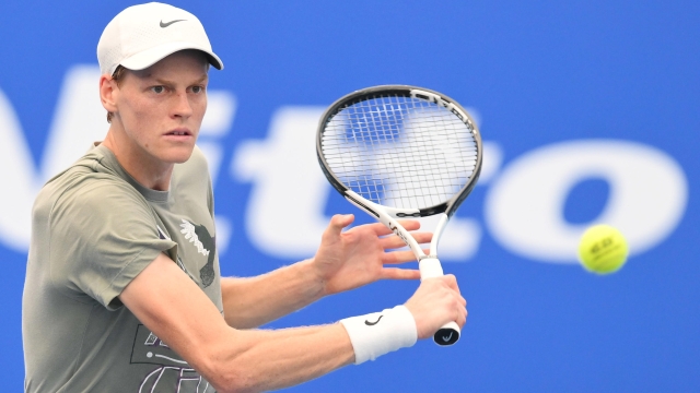 Jannik Sinner's first training session on the occasion of the Nitto ATP Finals in Turin at the Sporting press club, 5 November 2024 ANSA/ ALESSANDRO DI MARCO