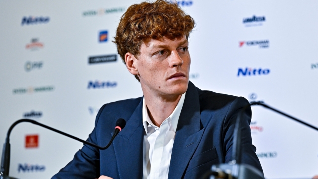 TURIN, ITALY - NOVEMBER 07: Jannik Sinner during Blue carpet & Media Day of the Nitto ATP finals 2024 at Piazza Carlo Alberto on November 07, 2024 in Turin, Italy. (Photo by Diego Puletto/Getty Images)