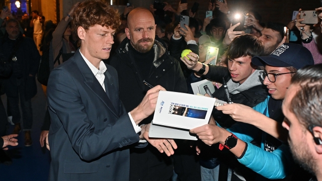 Italian Jannik Sinner during the blue carpet on the occasion of the Nitto ATP Finals 2024 in Turin, 07 November 2024. ANSA/ALESSANDRO DI MARCO