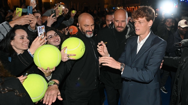 Italian Jannik Sinner during the blue carpet on the occasion of the Nitto ATP Finals 2024 in Turin, 07 November 2024. ANSA/ALESSANDRO DI MARCO