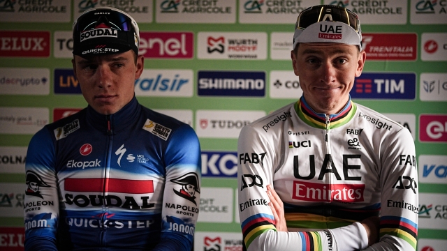 EVENEPOEL Remco, POGACAR Tadej after the 118th edition of the ILombardia a 252 km one day race from Bergano to Como on October 12, 2024, Italy. (Photo by Marco Alpozzi/LaPresse)