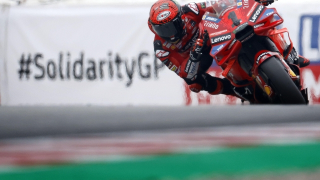 epa11722323 Ducati Lenovo rider Francesco Bagnaia of Italy  in action during a MotoGP free practice session for the Motorcycling Solidarity Grand Prix of Barcelona, in Barcelona, Spain, 15 November 2024. The Motorcycling Solidarity Grand Prix of Barcelona is held at the Circuit de Barcelona-Catalunya racetrack on 17 November 2024 replacing the Grand Prix of Valencia season ender.  EPA/Siu Wu