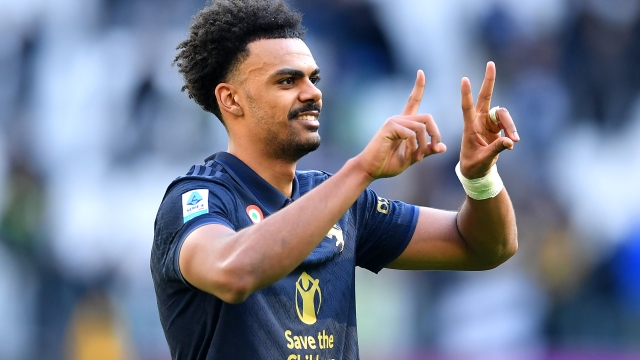  Renato Veiga of Juventus gestures at the end of the Serie A match between Juventus and Empoli at Allianz Stadium on February 02, 2025 in Turin, Italy. (Photo by Valerio Pennicino/Getty Images)