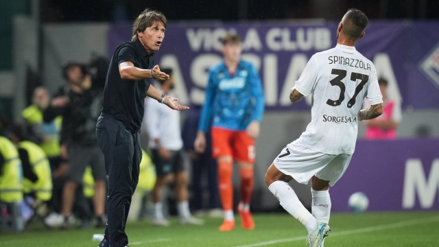 Napoli`s head coach Antonio Conte shouts instructions during a Serie A match.