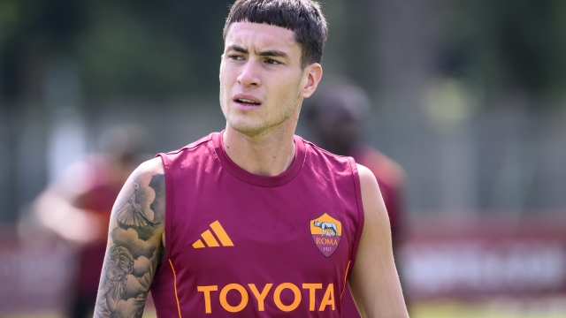 AS Roma player Matias Soulè during training session at Centro Sportivo Fulvio Bernardini on August 20, 2025 in Rome, Italy. (Photo by Luciano Rossi/AS Roma via Getty Images)