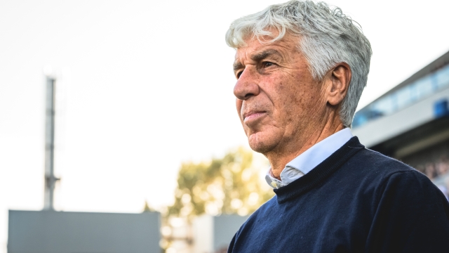 L`allenatore della Roma Gian Piero Gasperini durante la partita contro il Sassuolo.