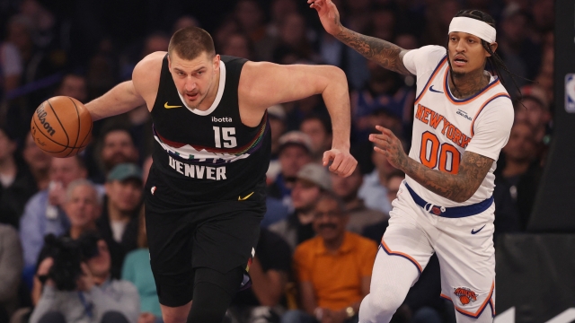  Nikola Jokic #15 of the Denver Nuggets dribbles the ball against Jordan Clarkson #00 of the New York Knicks during the first quarter at Madison Square Garden on February 04, 2026 in New York City. NOTE TO USER: User expressly acknowledges and agrees that, by downloading and or using this photograph, User is consenting to the terms and conditions of the Getty Images License Agreement.   Pamela Smith/Getty Images/AFP (Photo by Pamela Smith / GETTY IMAGES NORTH AMERICA / Getty Images via AFP)