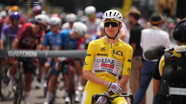 Slovenia's Tadej Pogacar, wearing the overall leader's yellow jersey, waits for the start of the seventh stage of the Tour de France cycling race over 175.1 kilometers (108.7 miles) with start in Hagetmau and finish in Bordeaux, France, Friday, July 10, 2026. (AP Photo/Mosa'ab Elshamy) 



Associated Press / LaPresse
Only italy and spain