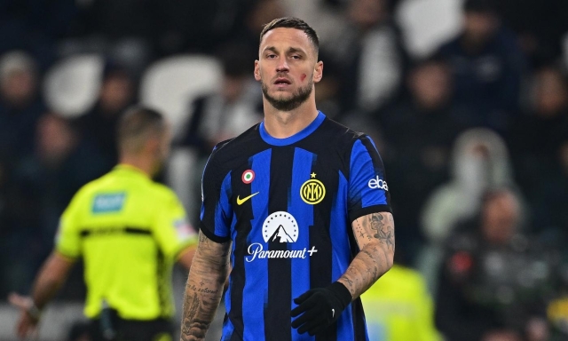 TURIN, ITALY - NOVEMBER 26:  Marko Arnautovic of FC Internazionale in action during the Serie A TIM match between Juventus and FC Internazionale at  on November 26, 2023 in Turin, Italy. (Photo by Mattia Ozbot - Inter/Inter via Getty Images)