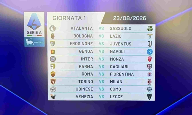 Serie A, prima giornata: Napoli fuori contro il Genoa, Juve a Frosinone. C'è Torino-Milan