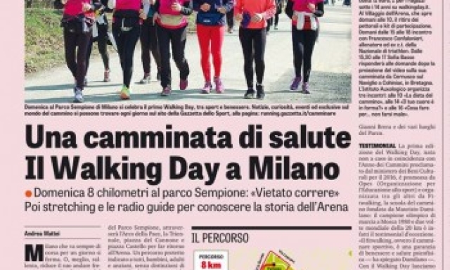 Il Walking Day sulle pagine della Gazzetta dello Sport
