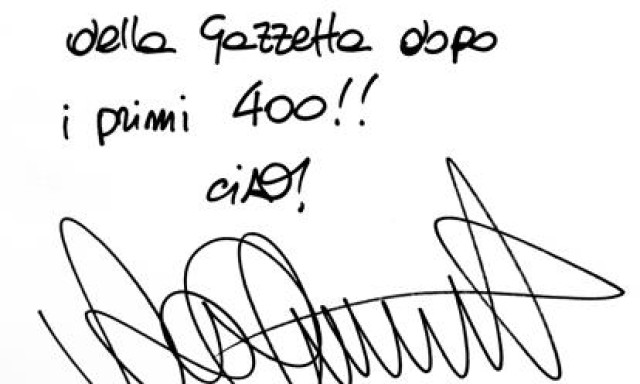 Il saluto di Valentino Rossi ai lettori della Gazzetta dello Sport. Milagro